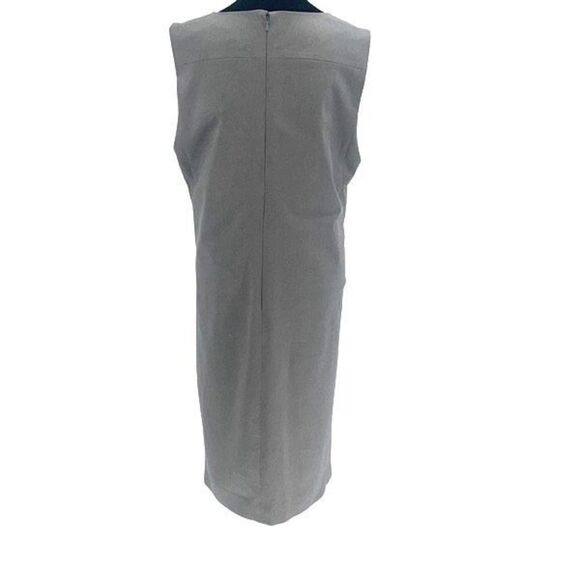 Ministry Of Supply Kinetic Sleeveless V Neck Side Slit Shift Dress Gray Size 14 - Picture 6 of 12
